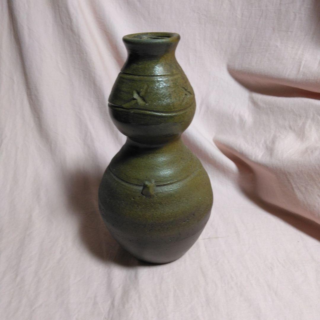 備前焼　瓢箪型　花入れ