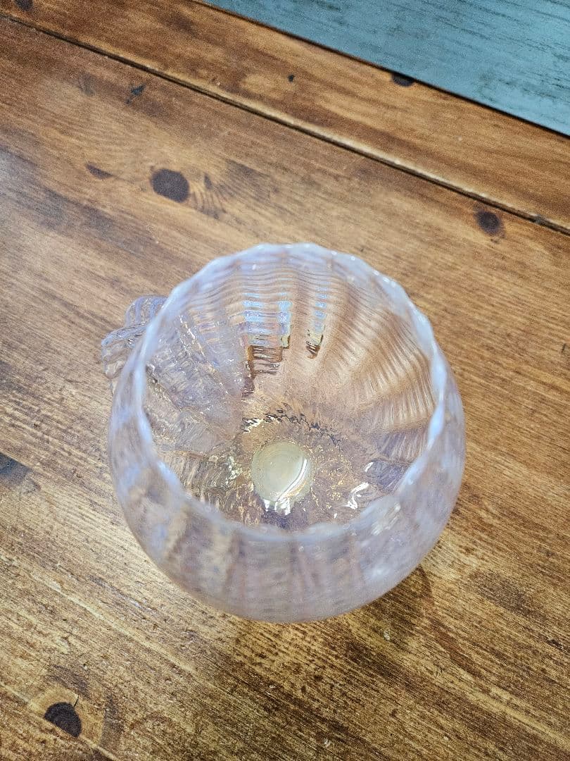 フランスアンティーク オパールセントガラス ボンボニエール 蓋付きのグラス 花瓶