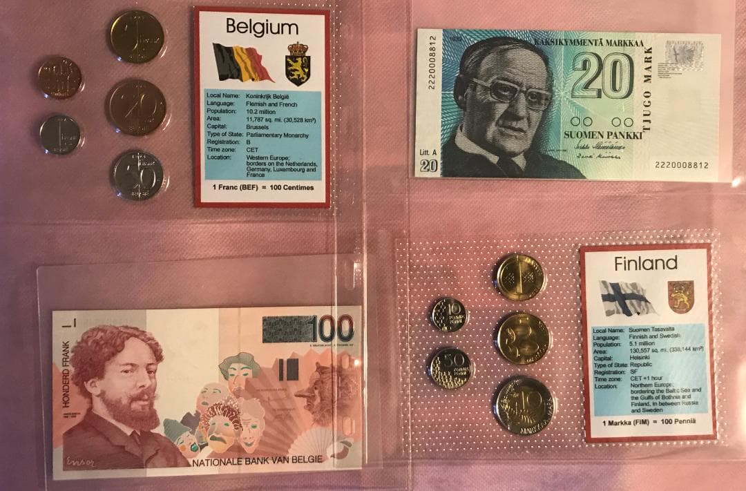 ユーロ通貨導入前の12ヵ国の貨幣セット 泰星株式会社