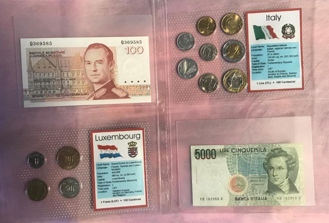 ユーロ通貨導入前の12ヵ国の貨幣セット 泰星株式会社