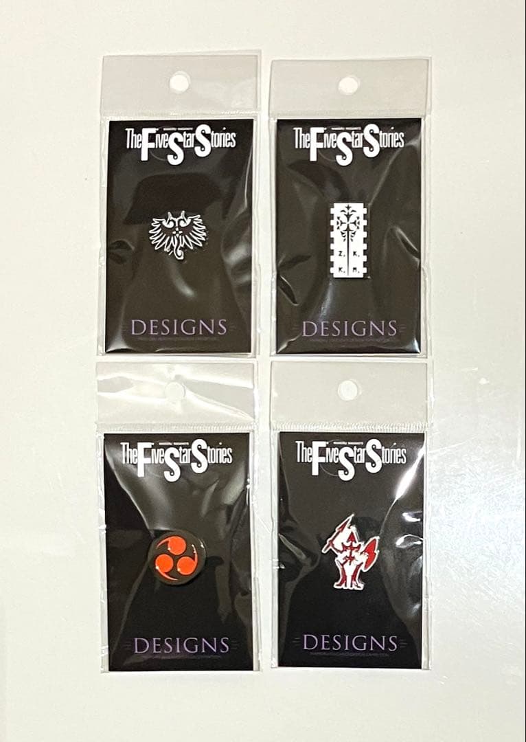 ファイブスター物語 永野護 デザイン展 ピンバッジ 全4種 ピンズ 永野護展