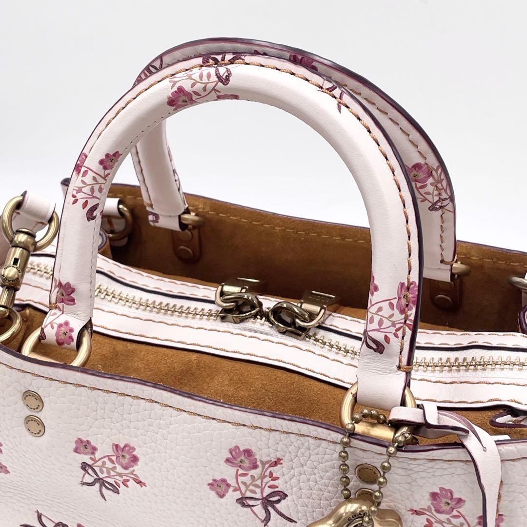 超極美品● COACH コーチ ローグ25 2way ハンドバッグ 花柄 レザー