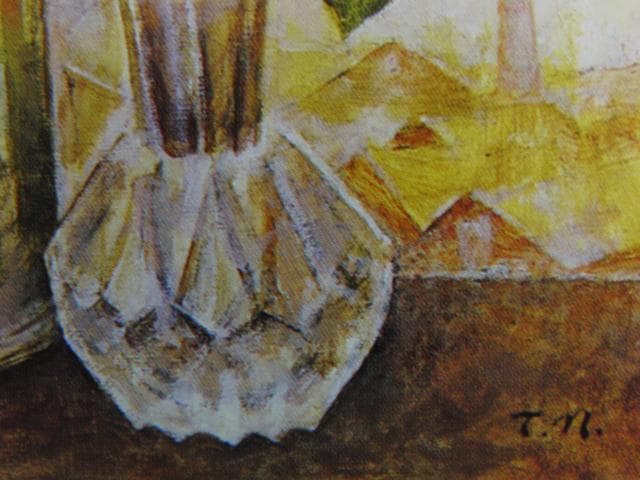 中谷泰、『ガラス器と花』、希少な画集より、新品高級額・額装付