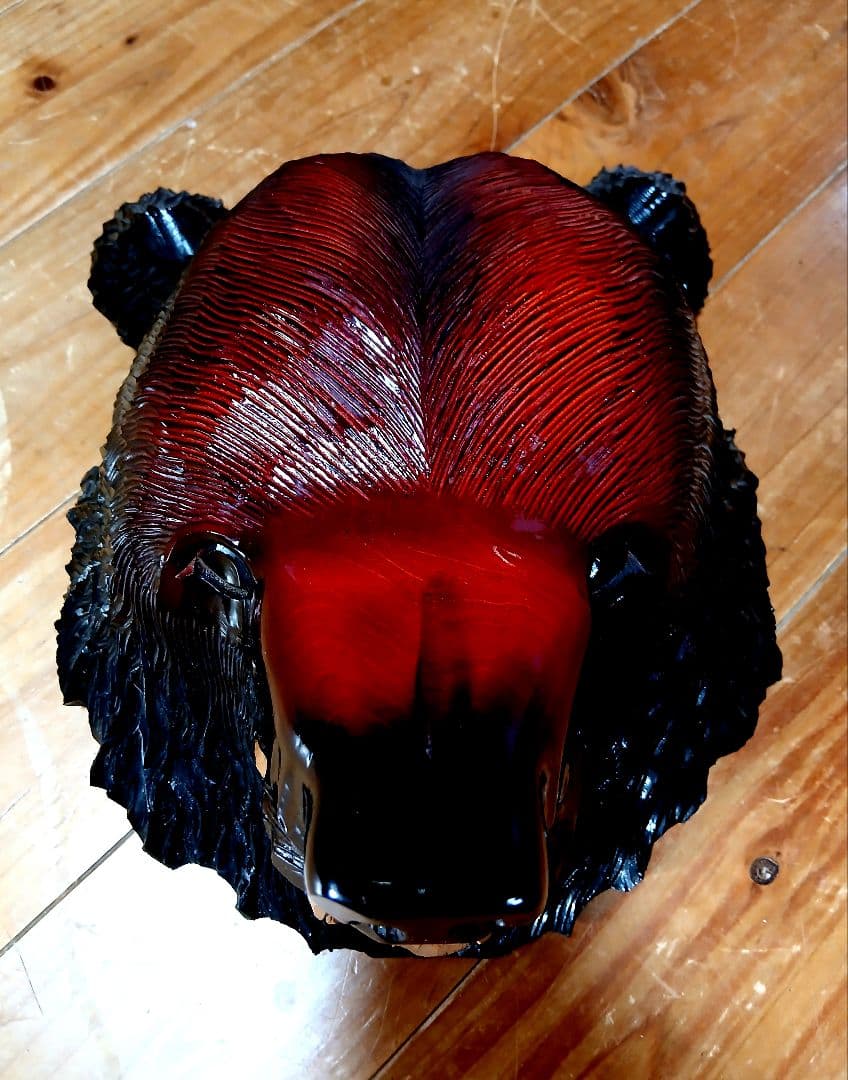 大型熊木製 彫刻　壁掛け