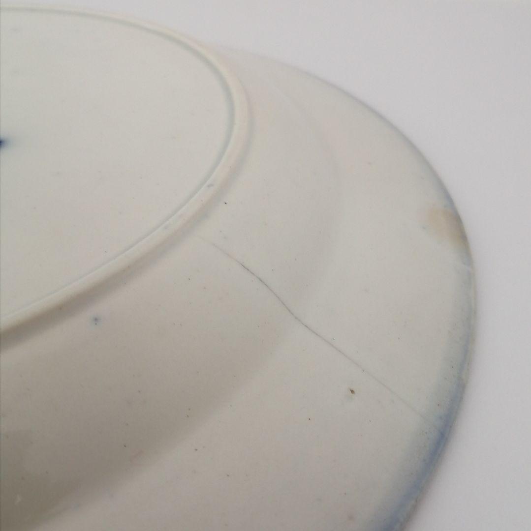 デルフト　阿蘭陀焼　ペトルスレグー　フローブルー　金彩にじみ手　皿１客