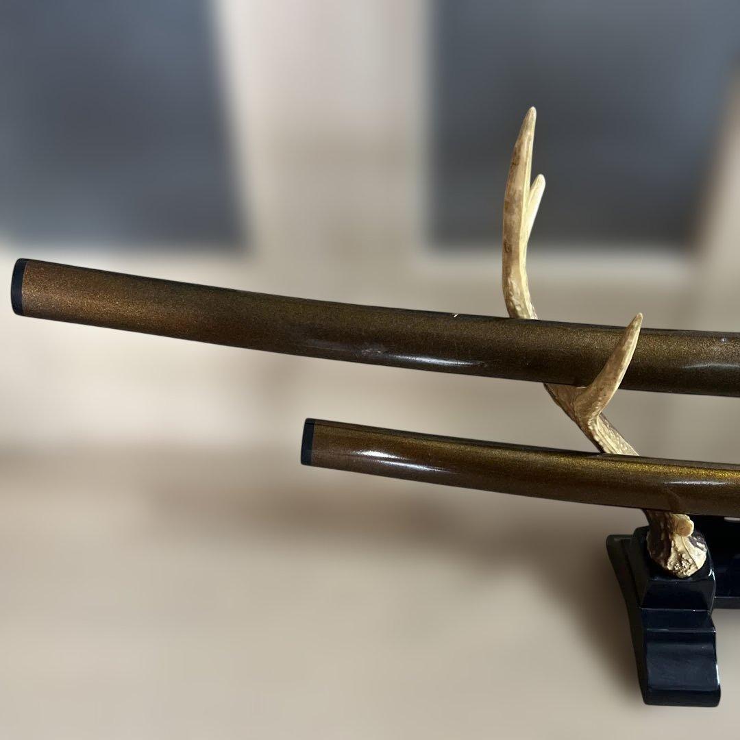 日本刀　模造刀　刀掛け　大小　太刀と脇差セット