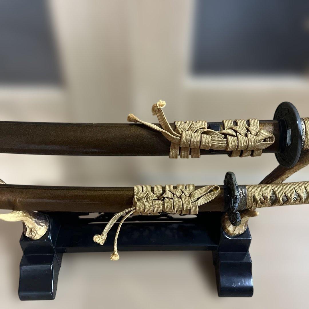 日本刀　模造刀　刀掛け　大小　太刀と脇差セット