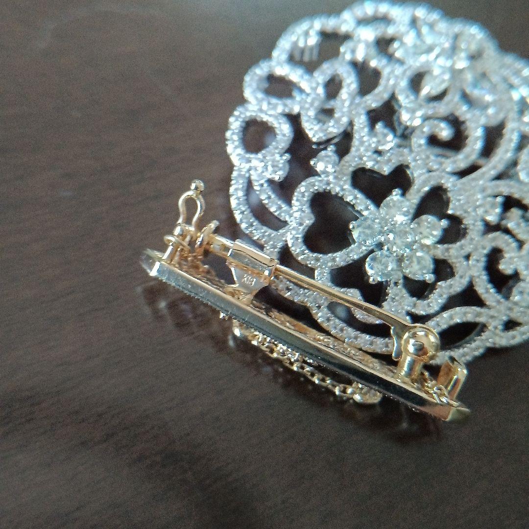 K18 18金　ブローチ ダイヤモンド0.31付き　3.4㌘