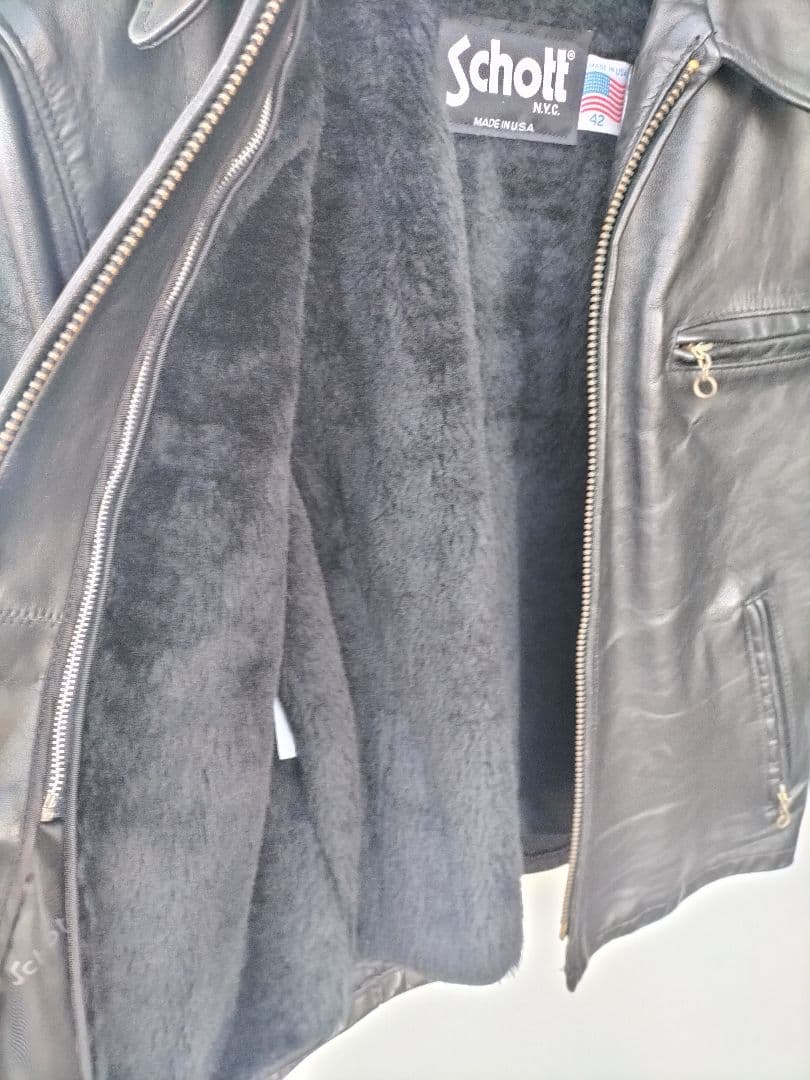 Schott シングルライダース レザージャケット USA製 42 XL