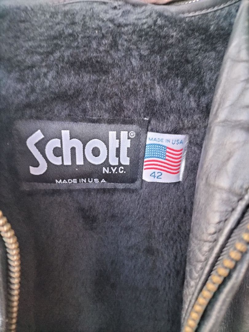 Schott シングルライダース レザージャケット USA製 42 XL