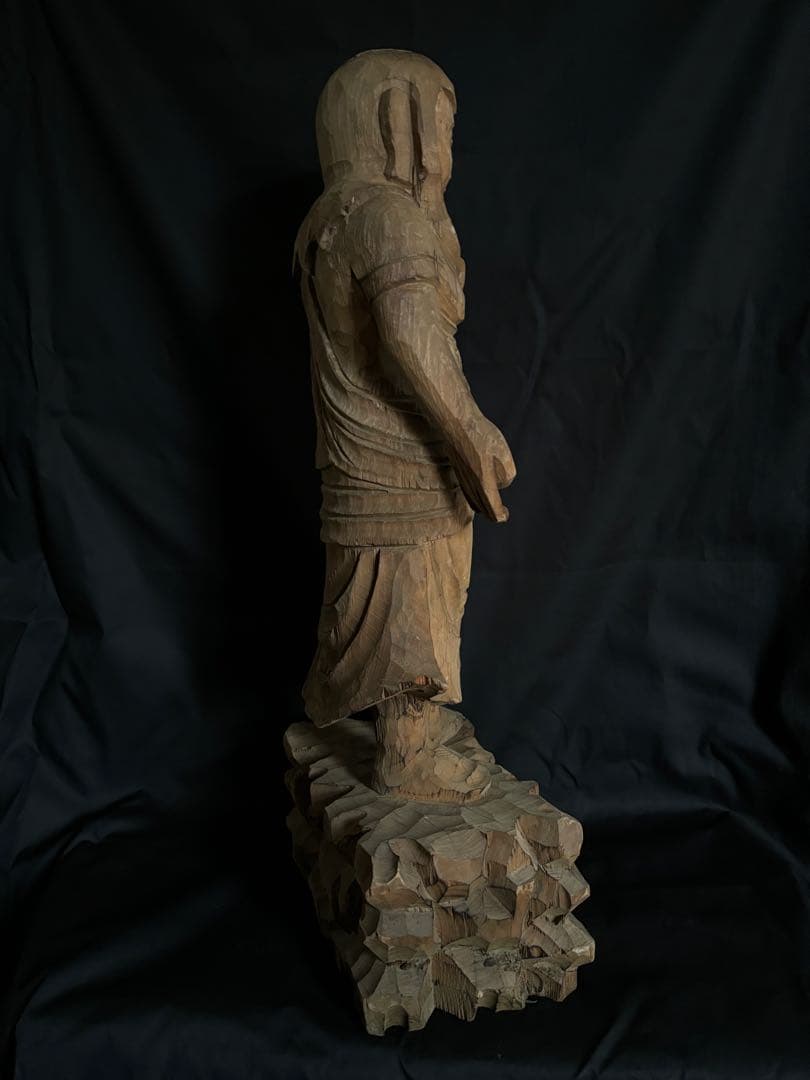 木彫 時代 仏像 70cm 菩薩立像 観音立像 仏教美術 木製 聖徳太子