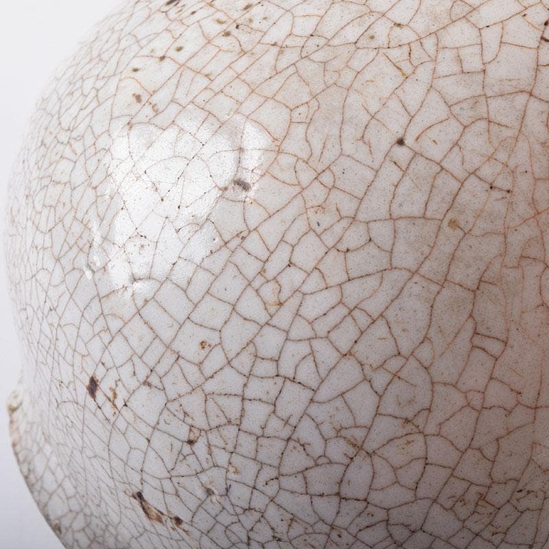 中国　哥窯　白磁　金糸鉄線　氷裂文　碗口瓶　時代箱　M　R8777