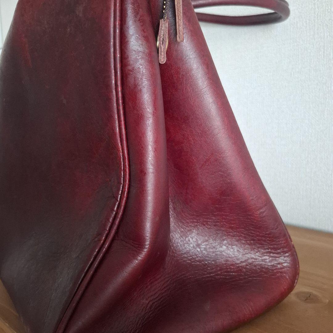 【本革】　旅行鞄　バッグ　ヴィンテージ　ワインレッド