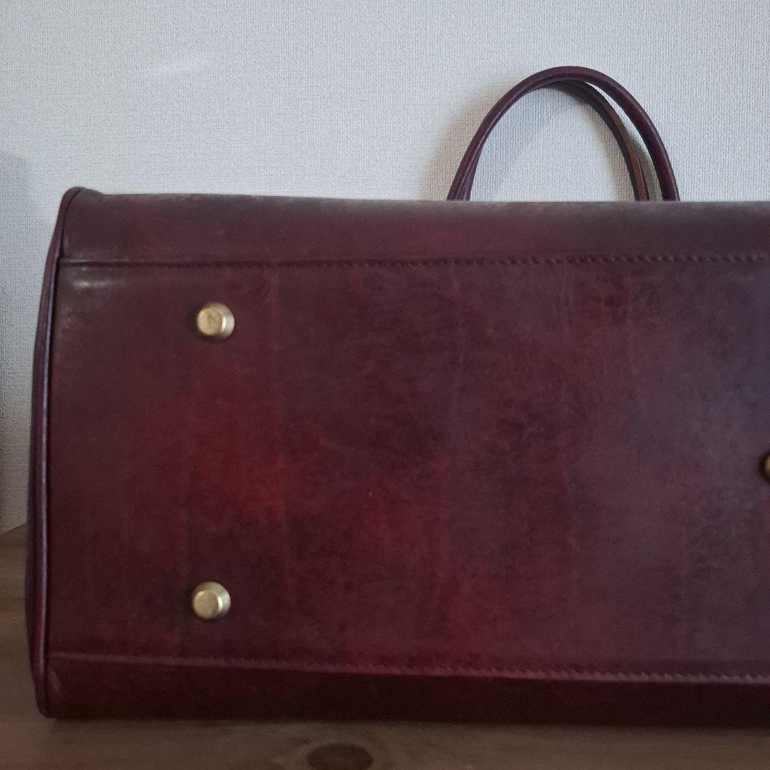 【本革】　旅行鞄　バッグ　ヴィンテージ　ワインレッド