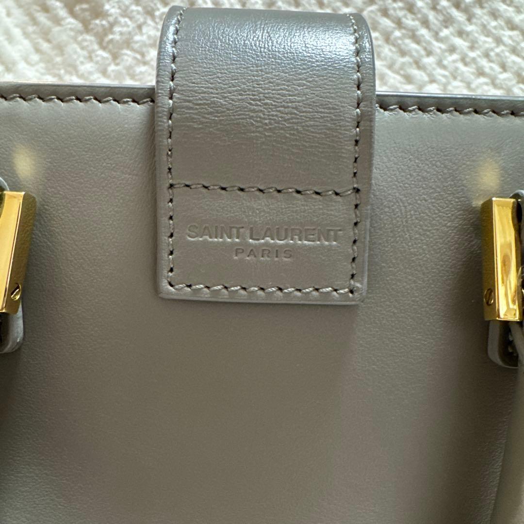 YSL グレー レザートートバッグ