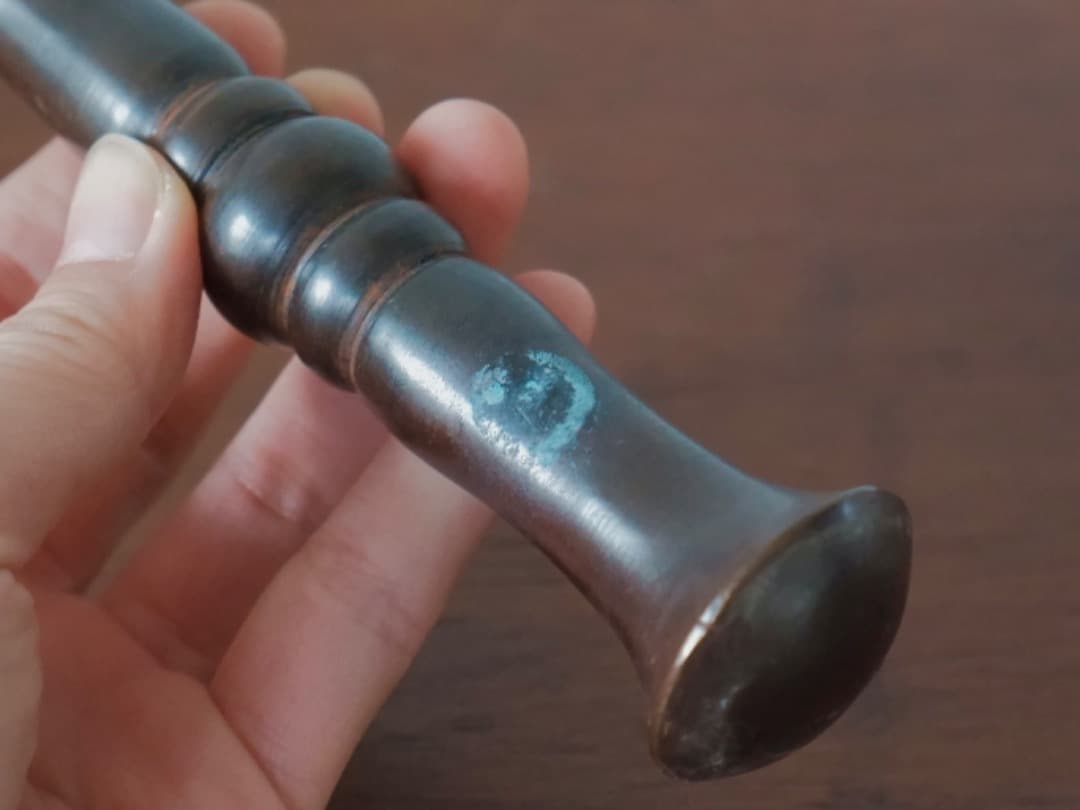 甫安乳鉢　乳棒　鉢　銅製　薬学　薬研　金属工芸　1710g　箱付　Q2315