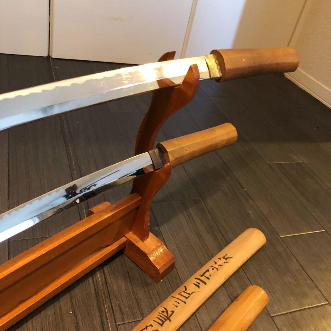 模造刀 白鞘 合金製 大小セット　長脇差　2本　拵え　太刀　居合刀