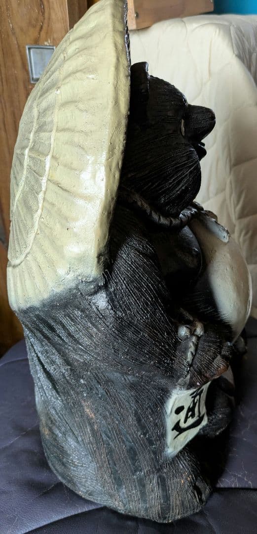 ★美品　焼物　たぬき　高さ約45㎝　狸　置物　縁起物