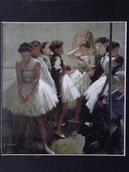 小磯良平、【練習場の踊り子達】、希少な限定額装用画集画、新品高級額 額装付