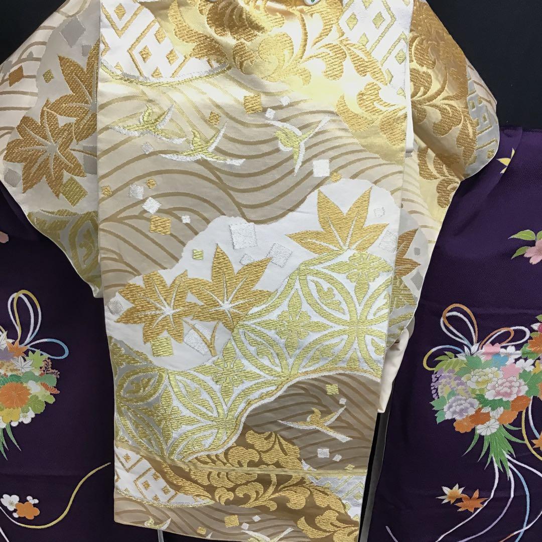 大丸誂え 千總 京友禅 紫地 薬玉 金駒刺繍 振袖 単品