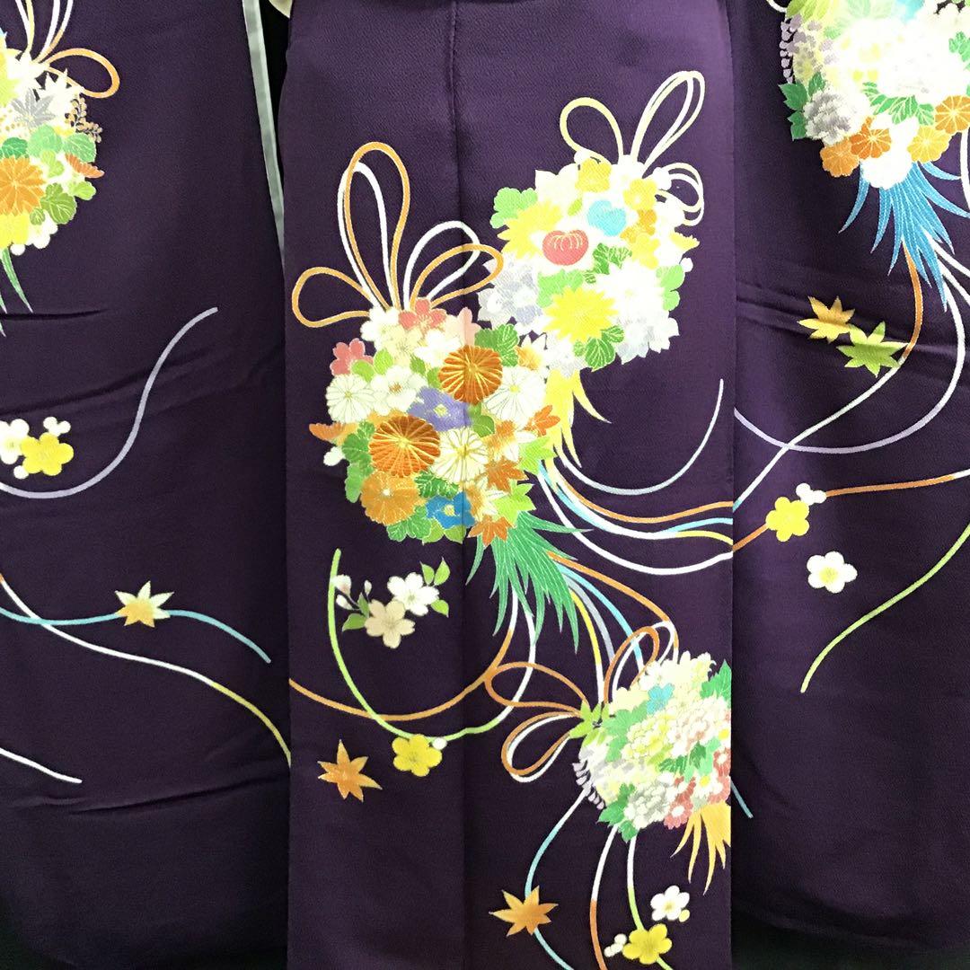 大丸誂え 千總 京友禅 紫地 薬玉 金駒刺繍 振袖 単品