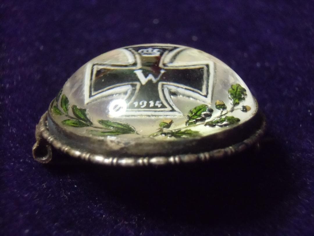 Ｗ帝政ドイツ軍/プロイセン王国＊ドームガラス型＊鉄十字ブローチ（実物）