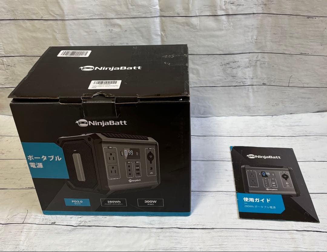 【美品NinjaBatt ポータブル電源】キャンプ・車中泊・防災に最適｜付属品