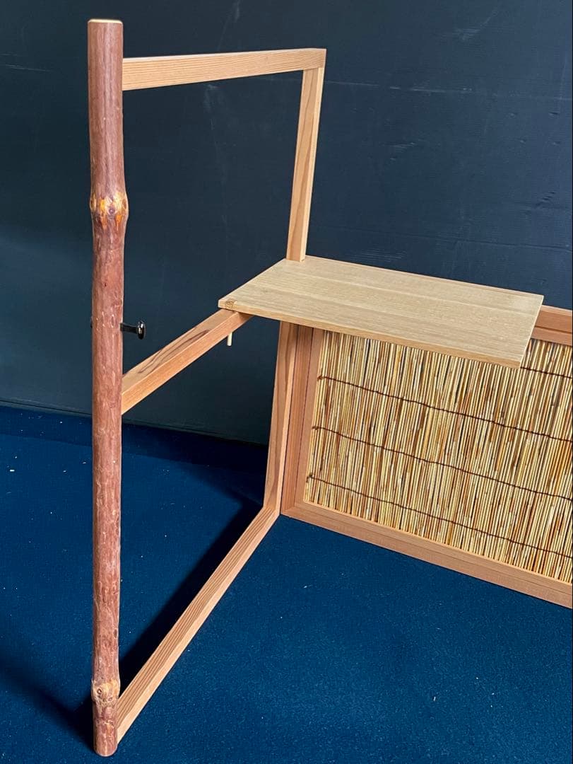 【美品】「祖」 有楽斎好 台目棚 自在棚 葦 棚 替え襖 組立 (1127⑤)