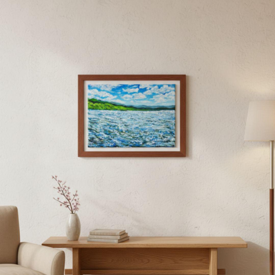 油絵 油彩 油彩画 絵 絵画【青の大地】