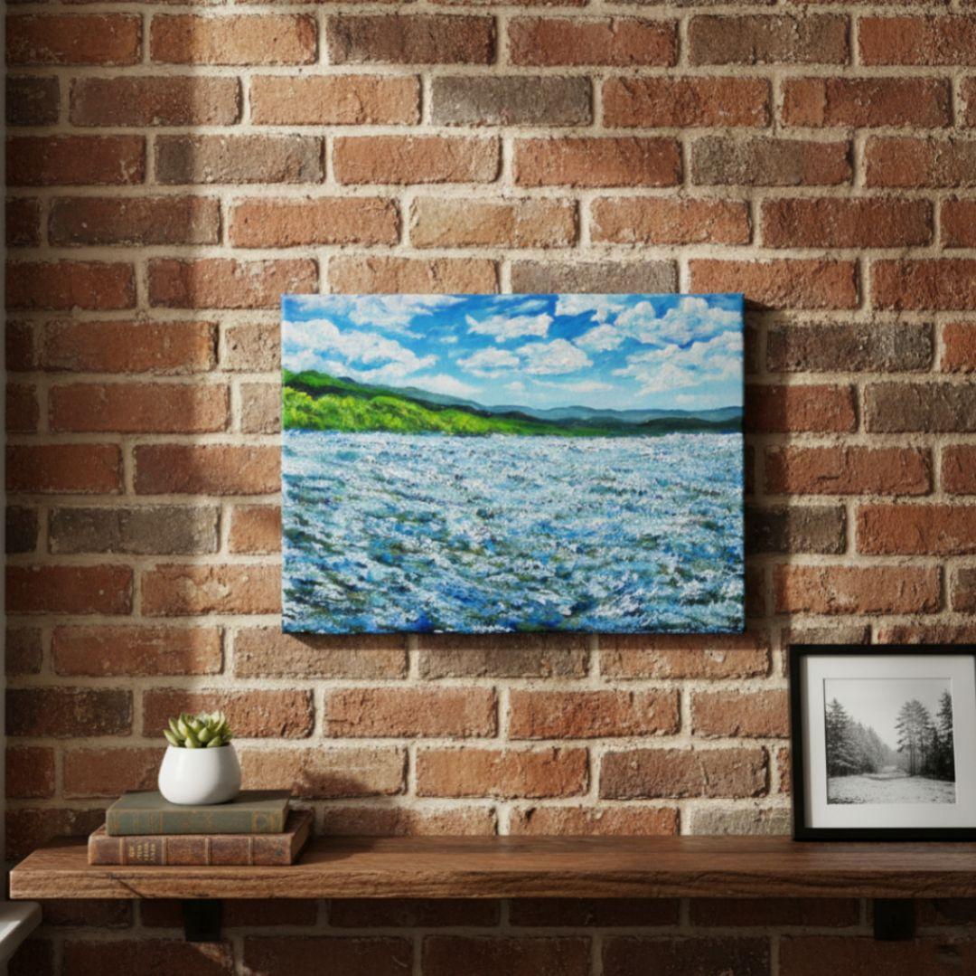 油絵 油彩 油彩画 絵 絵画【青の大地】