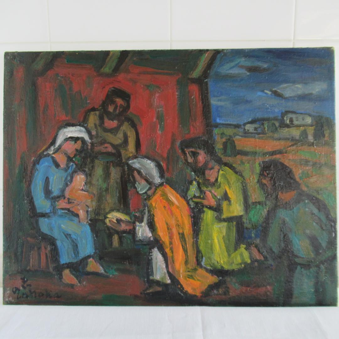 田中忠雄「捧げものをする東方から来た博士たち　1989」　P10号　神戸