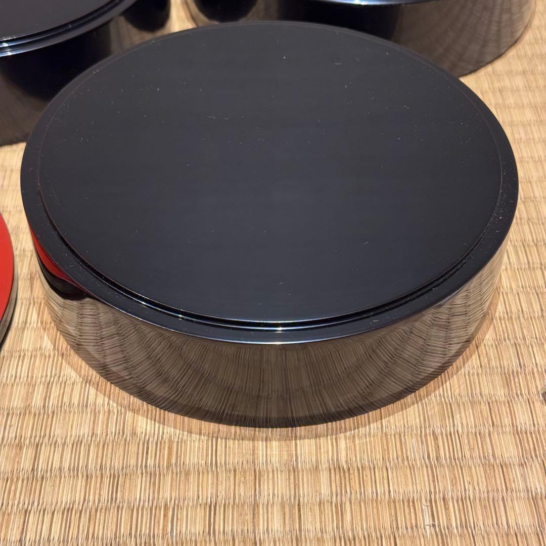 輪島塗 池盛漆器謹製 本堅地 網代沈金 丸重 共箱 美品