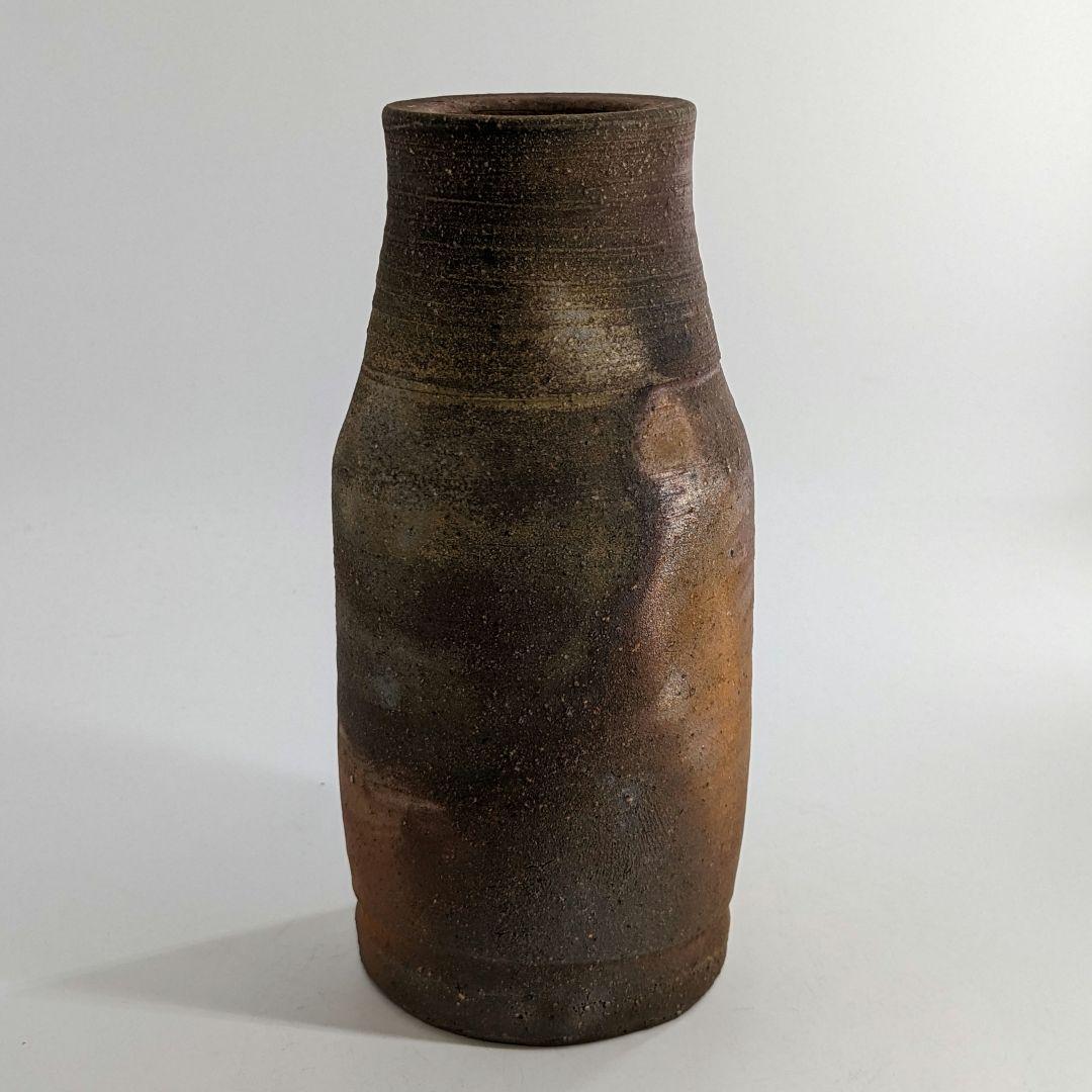 人間国宝 藤原雄 備前焼 花入 合箱栞 花器 フラワーベース 華道具 花瓶 花生