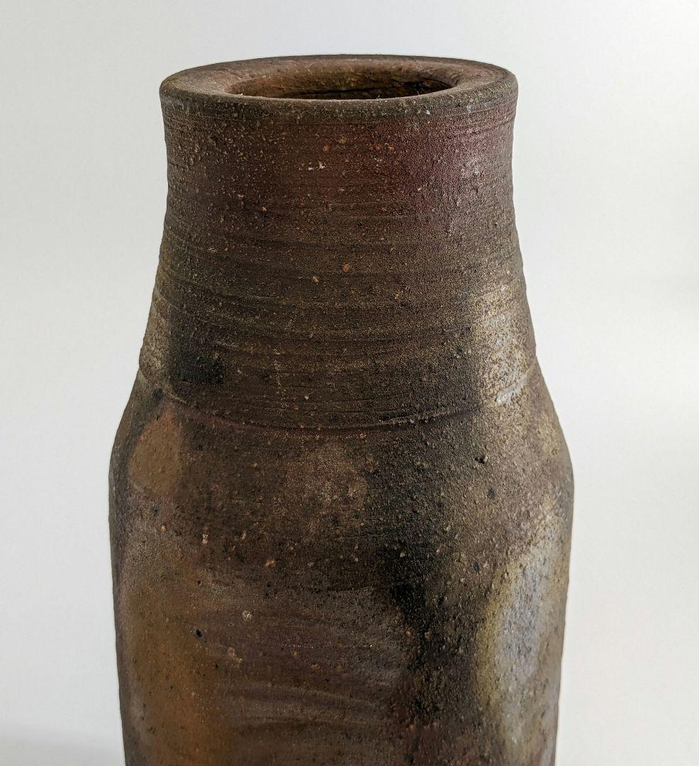 人間国宝 藤原雄 備前焼 花入 合箱栞 花器 フラワーベース 華道具 花瓶 花生