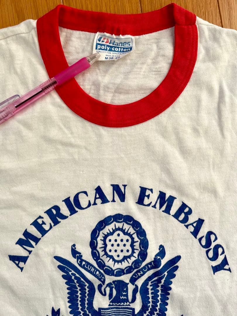 80's MADE IN U.S.A 13starリンガーTee 裾シングル