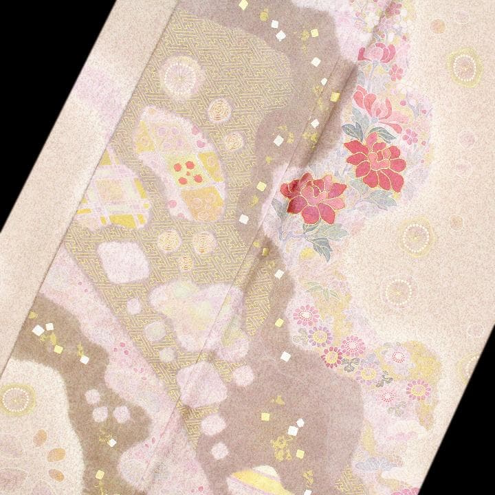 裄６７ｃｍ　京友禅【松井青々】　【手描き本友禅染】と【日本刺繍】　新品の訪問着