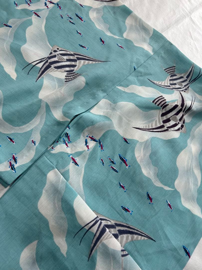 撫松庵　浴衣　セオアルファ　お魚柄　魚　熱帯魚　水族館　夏着物　単衣