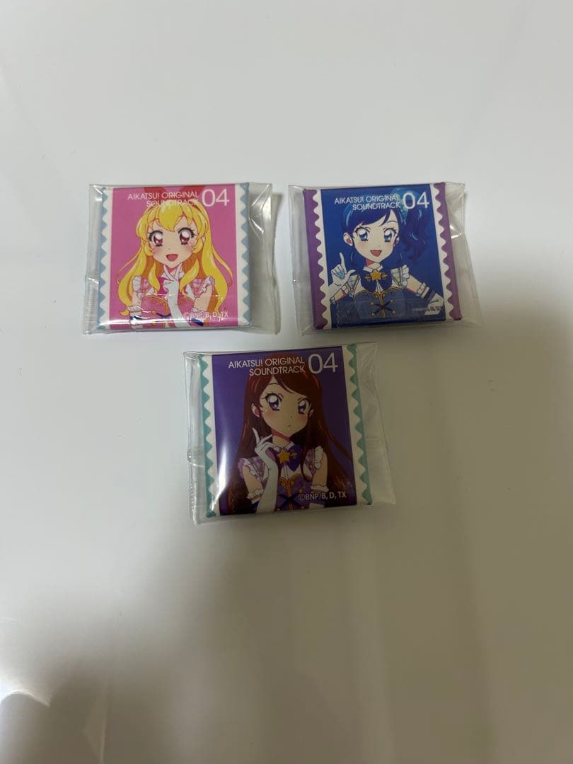 【9】アイカツ　ジャケバッジ　セット⑨ソレイユ　いちご　あおい　蘭