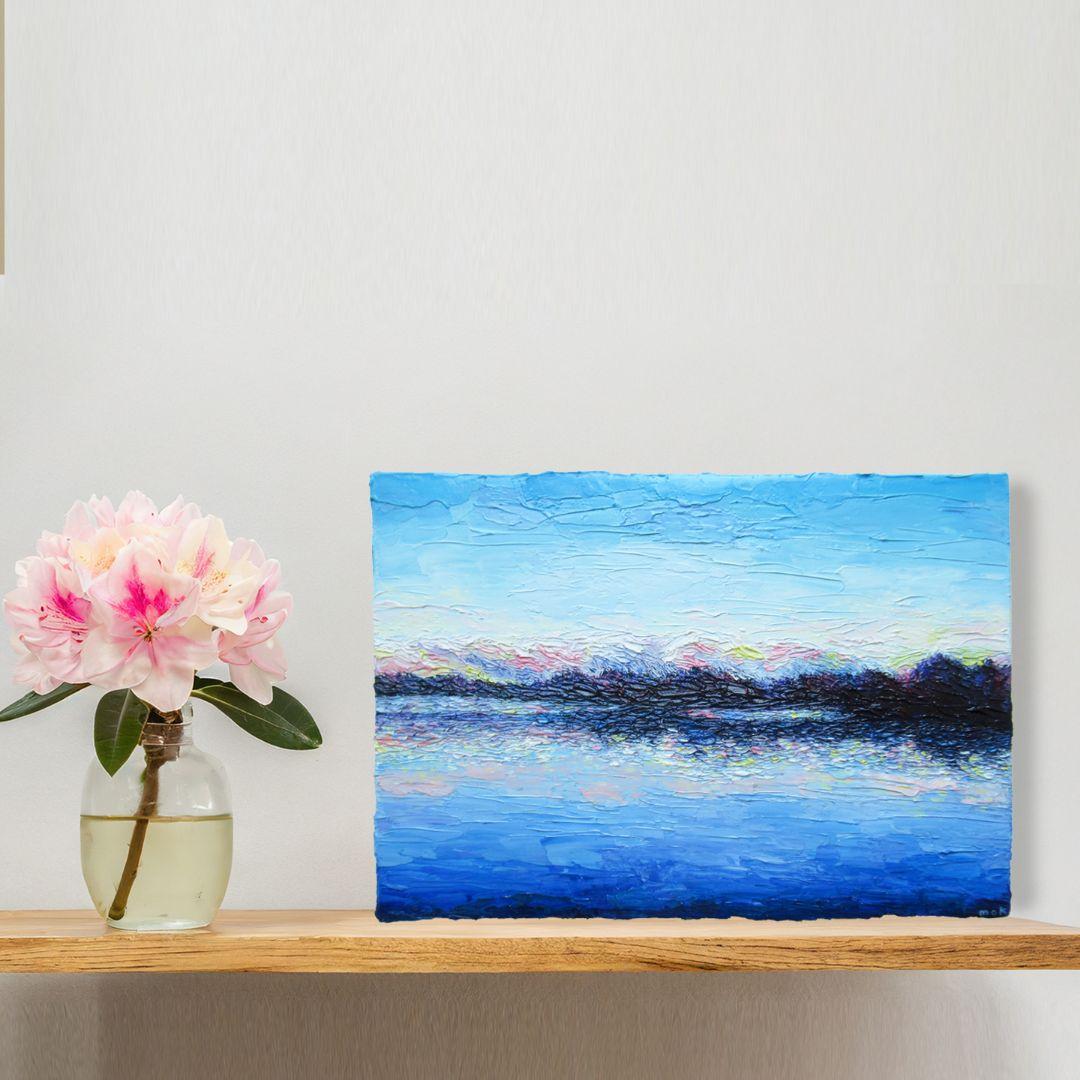 ［匿名で配送］一点もの 日没 夕暮れ 油絵 油彩 絵