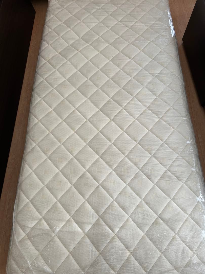 シングルベッドフレーム ダークブラウン 引き出し付き マットレスセット