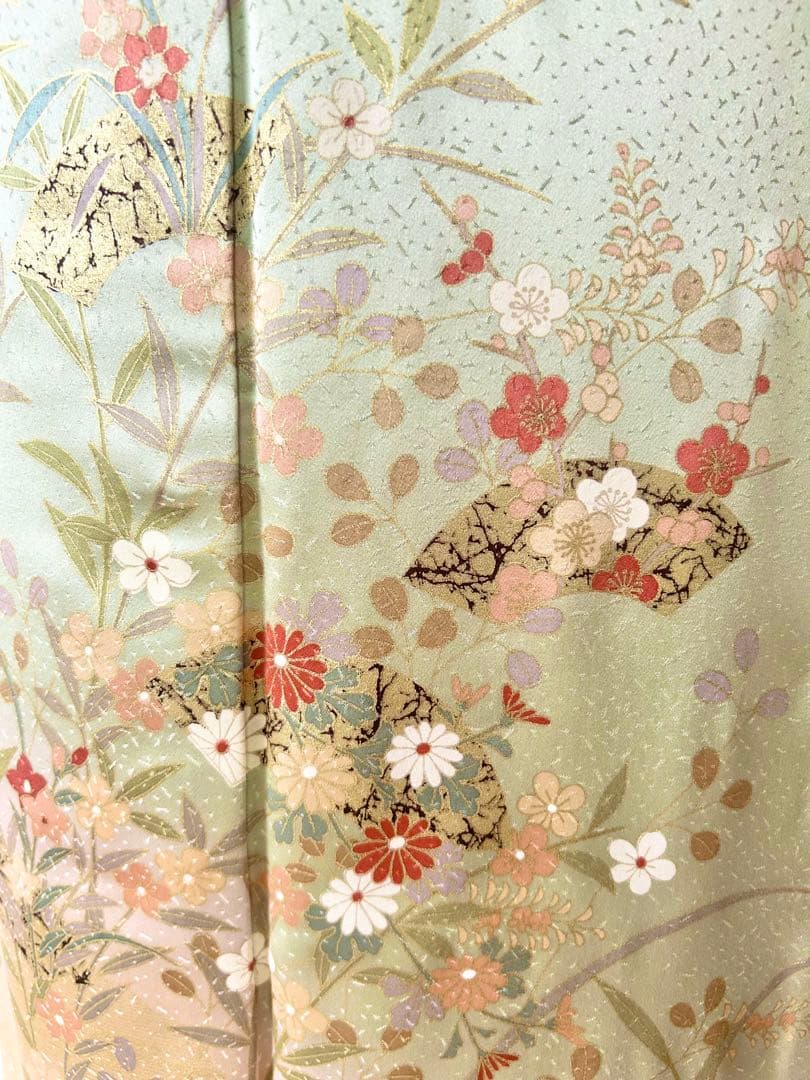 美品　一部しつけ糸付き　正絹訪問着　フルセット4点　入学式　七五三　お宮参り