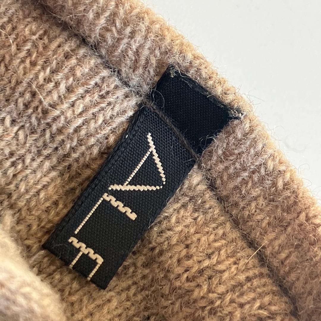 イタリア製 ALPO 羊皮 ダークブラウン レザー手袋 ボタン付き カシミヤ