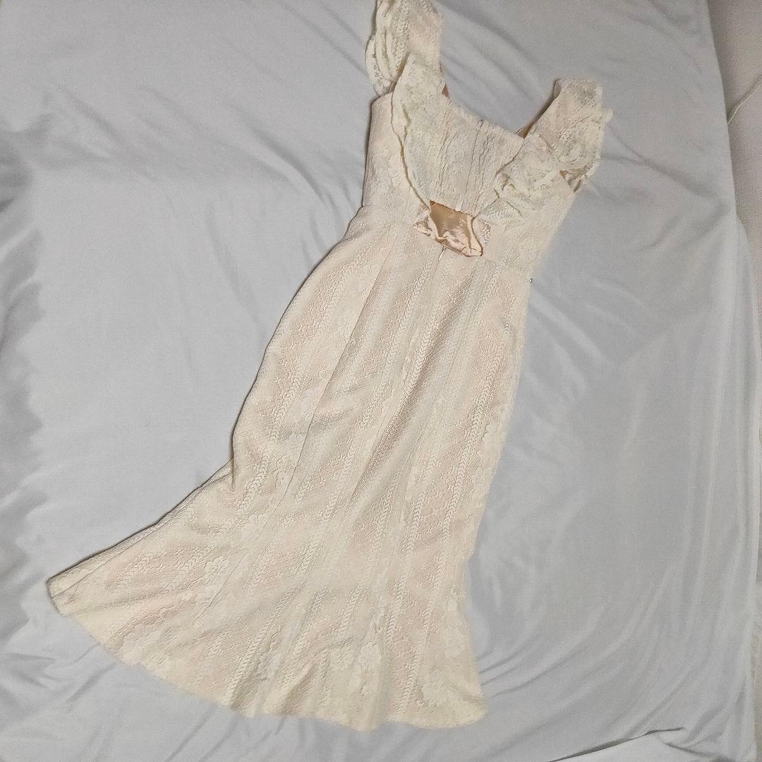 【大人可愛い♡】ROBEdeFLEURS 総レースｘパールフリルマーメイドドレス