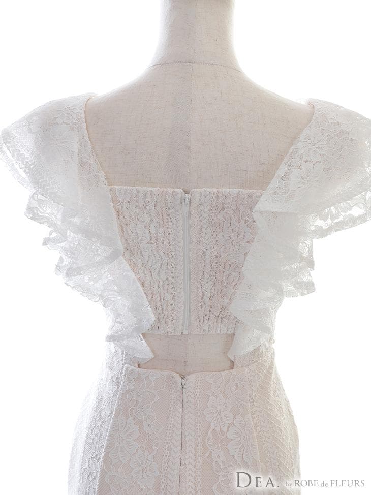 【大人可愛い♡】ROBEdeFLEURS 総レースｘパールフリルマーメイドドレス