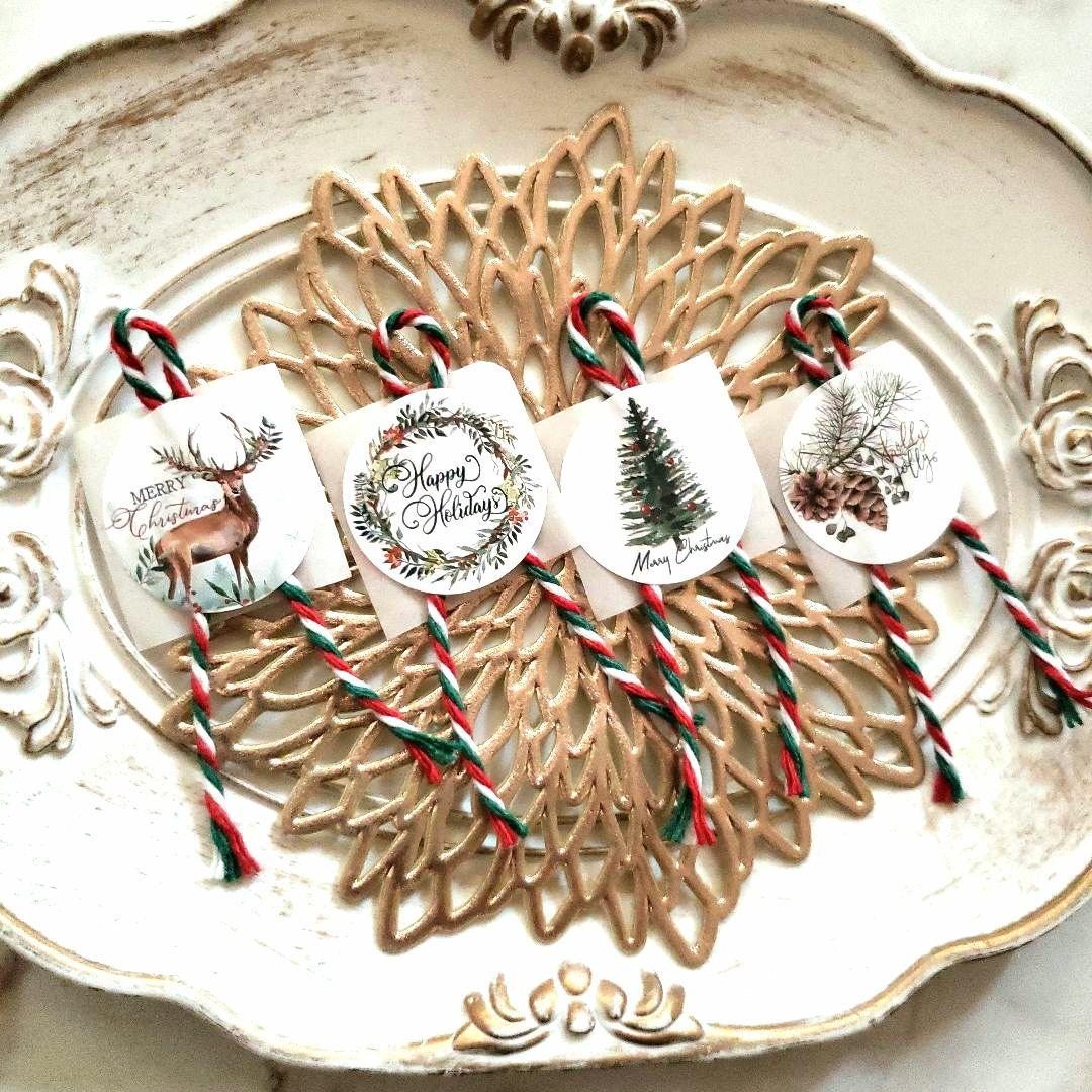 No.223　リボン付きサンキューシール　クリスマス　リボンシール　ギフトシール