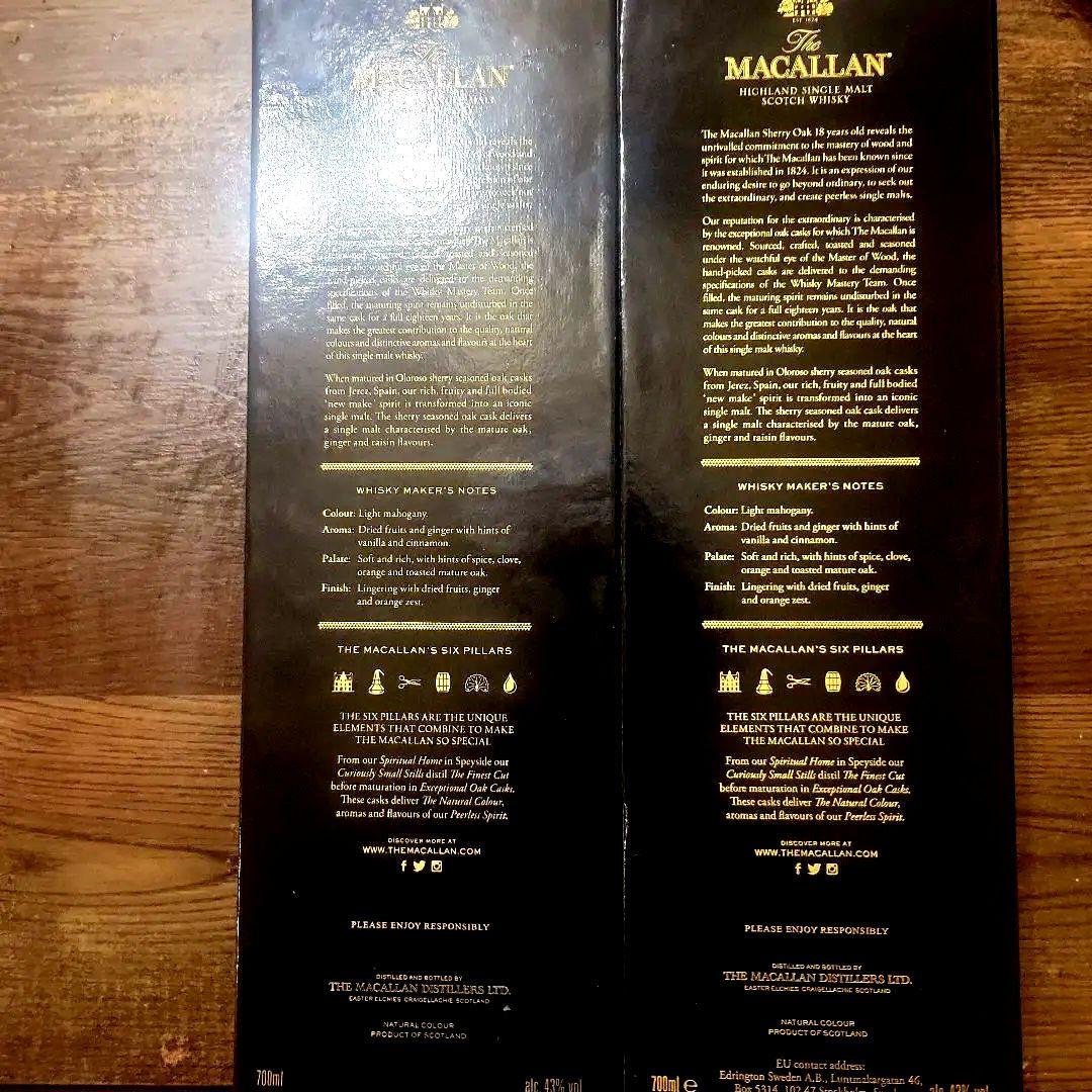 マッカラン18年 シェリーオークカスク2021 700mI 43%　2本