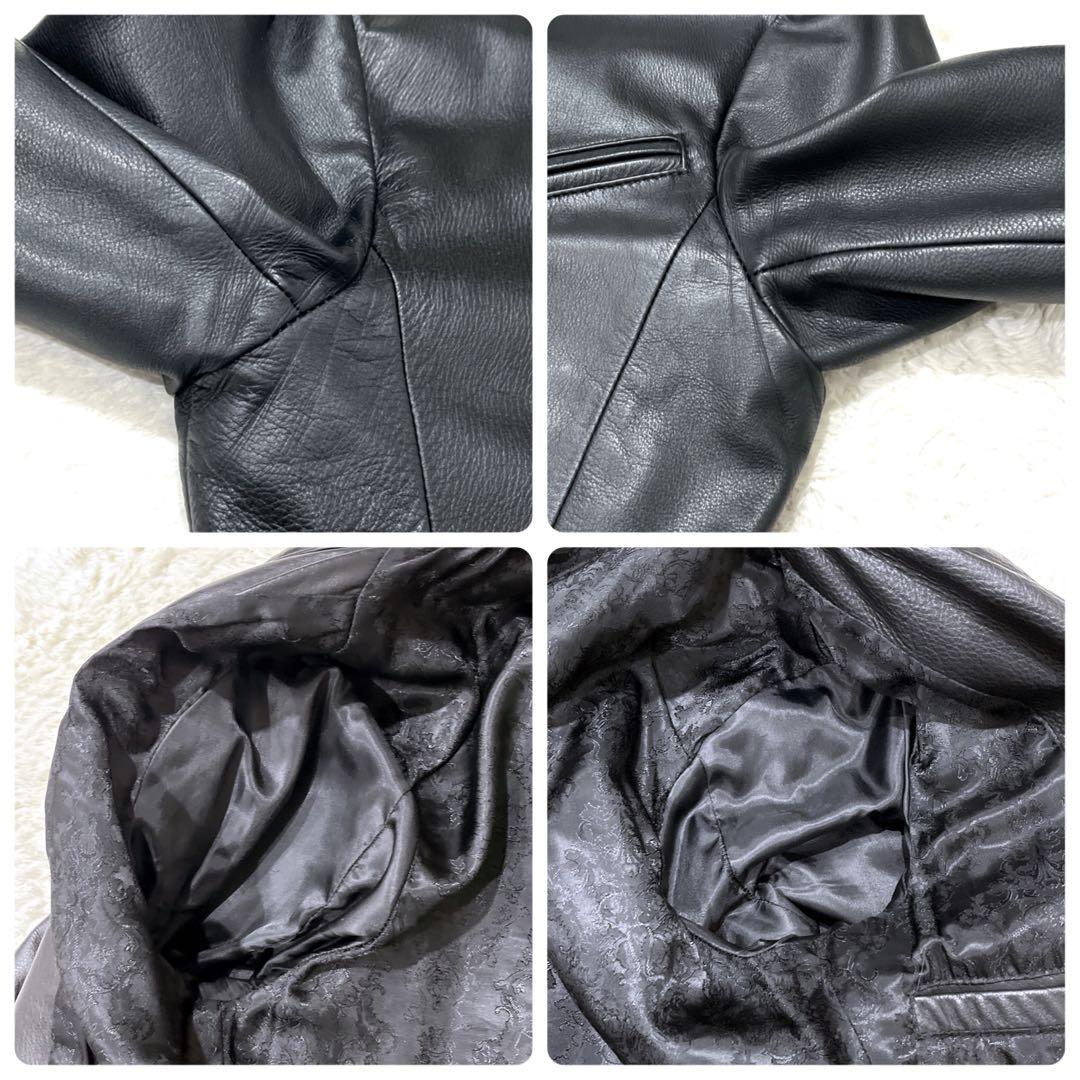 ゴスタールジフーガ 馬革 シングルライダース 総柄 裏地ペイズリー柄 サイズ44