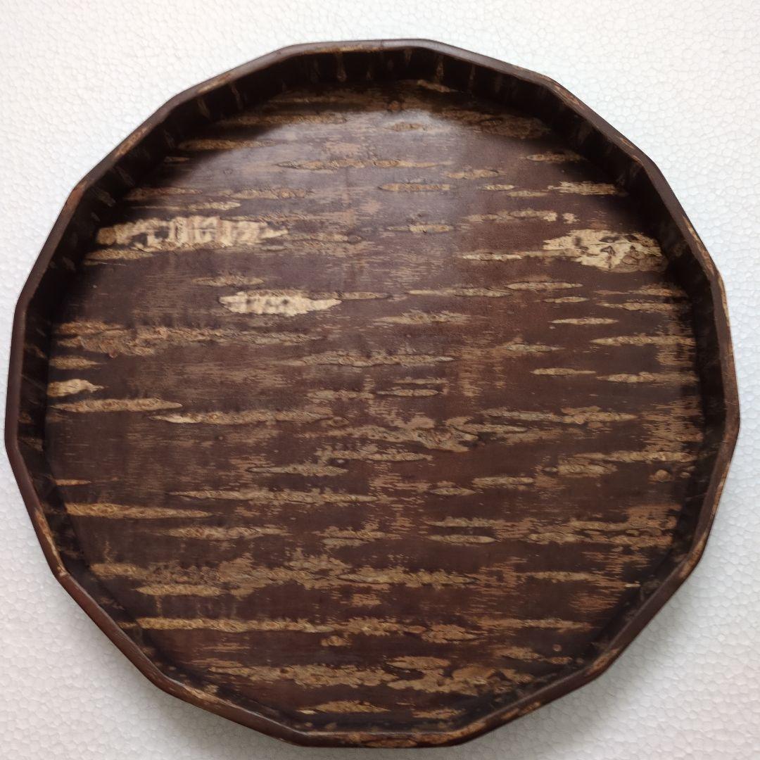 ★新品　桜皮細工　樺細工　茶びつ　十六角　風景　山水　装飾