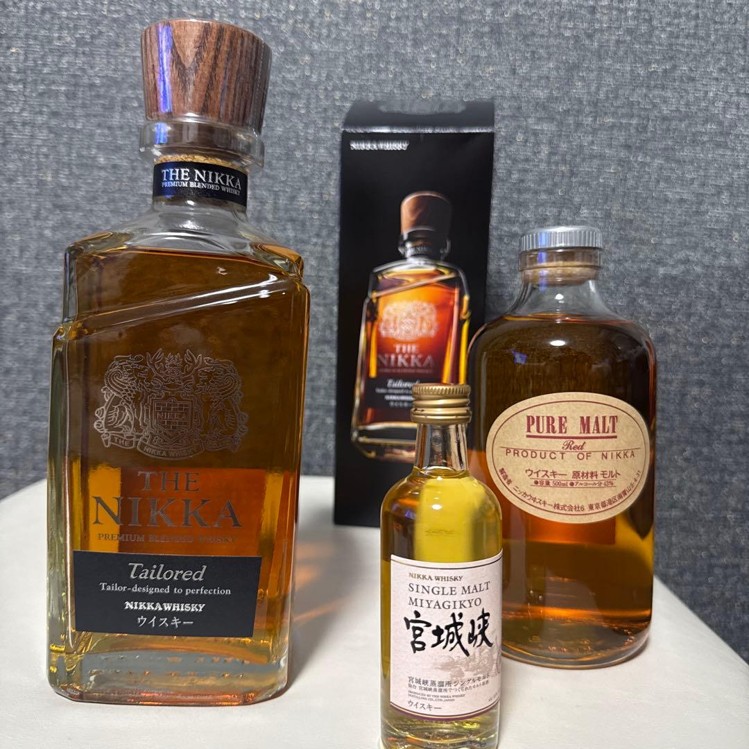 ニッカウイスキー　ザ.ニッカ 　ピァアモルトレッド シングルモルト宮城峡小瓶付き