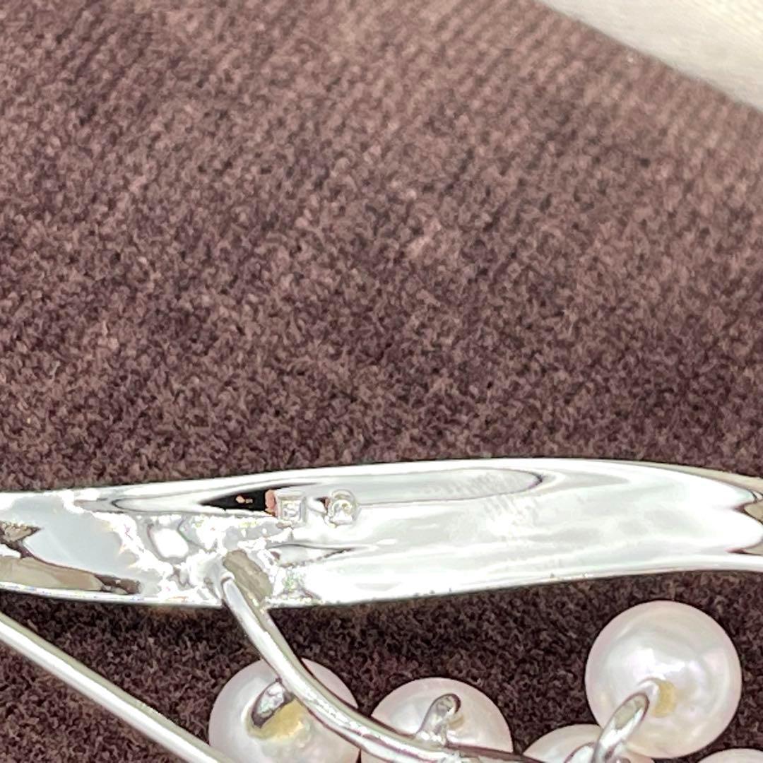 【美品✨】MIKIMOTO ブローチ 8粒 パール 本真珠 フラワー シルバー